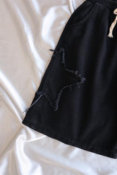 Füme Y2k Stars Patch Detay Şort