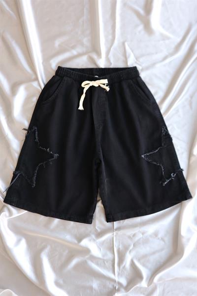 Füme Y2k Stars Patch Detay Şort
