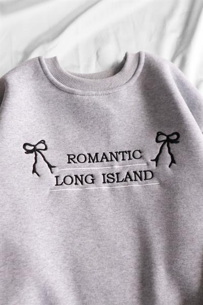 Gri Romantic Long Island 3 İplik Şardonlu Sweatshirt