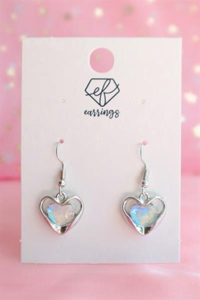 Holografik Kalp İthal Küpe