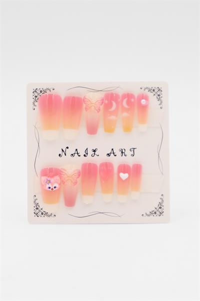 Kelebek Tilki Nail Art 3D Takma Tırnak 