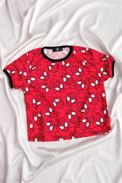 Kırmızı Spiderman Kolaj Crop