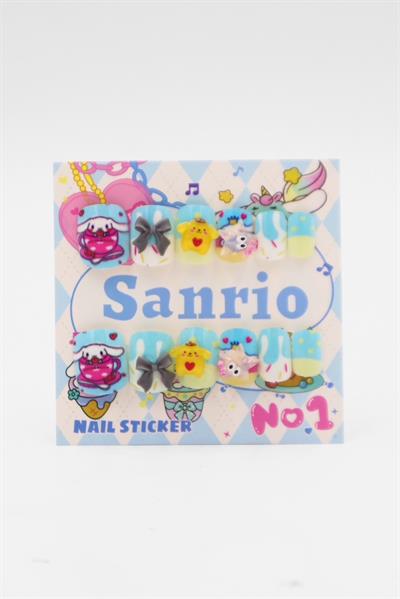 Mavi Sanrio Karakter Pompompurin & Cinnamoroll 3D Takma Tırnak