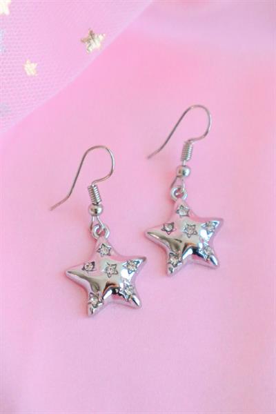 Mini Taşlı Yıldız İthal Küpe