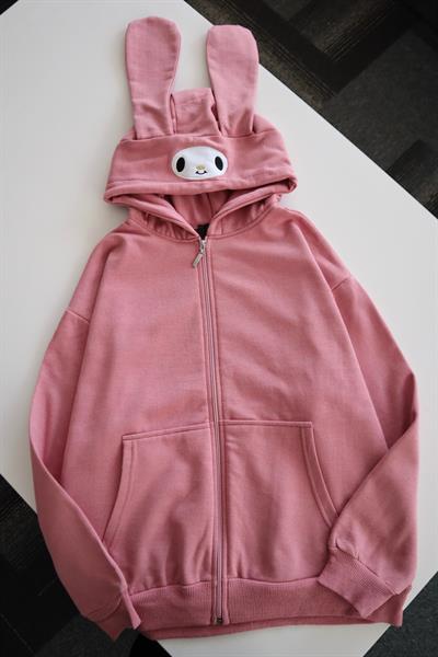 Pembe Anime Kawaii My Melody Kulaklı Kapüşonlu Hırka