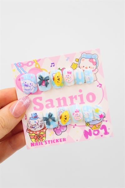 Pembe Sanrio Karakter Pompompurin & Cinnamoroll 3D Takma Tırnak
