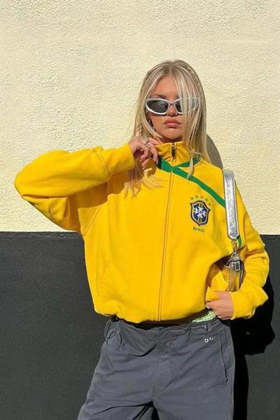 Sarı Unisex Brasil Hırka
