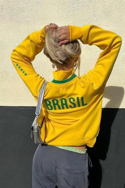 Sarı Unisex Brasil Hırka