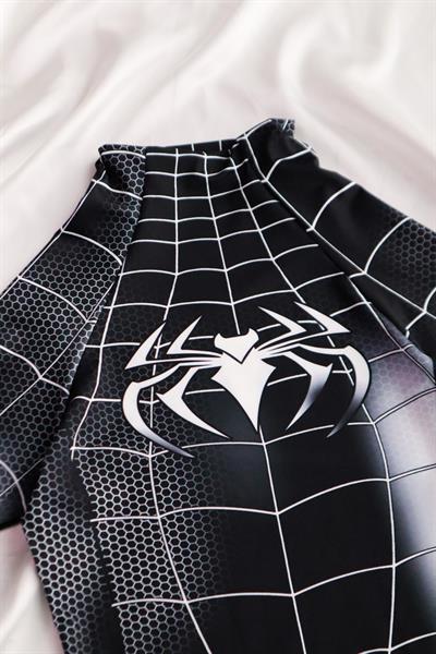 Siyah Kısa Kol Spider Çıtçıtlı Body