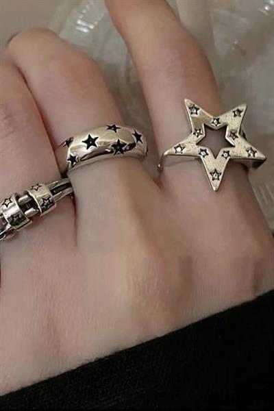 Vintage Stars 3lü Yüzük Seti