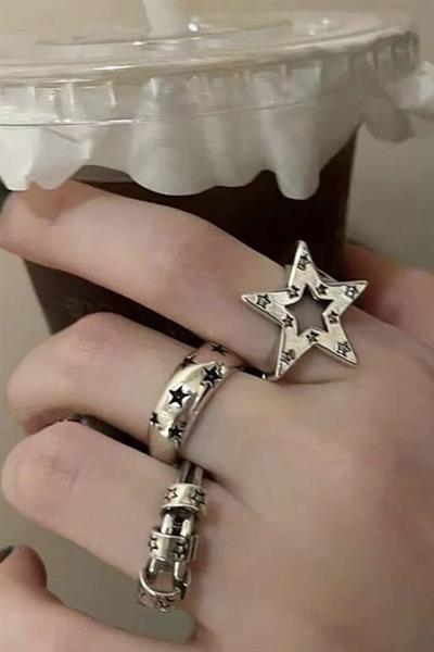 Vintage Stars 3lü Yüzük Seti