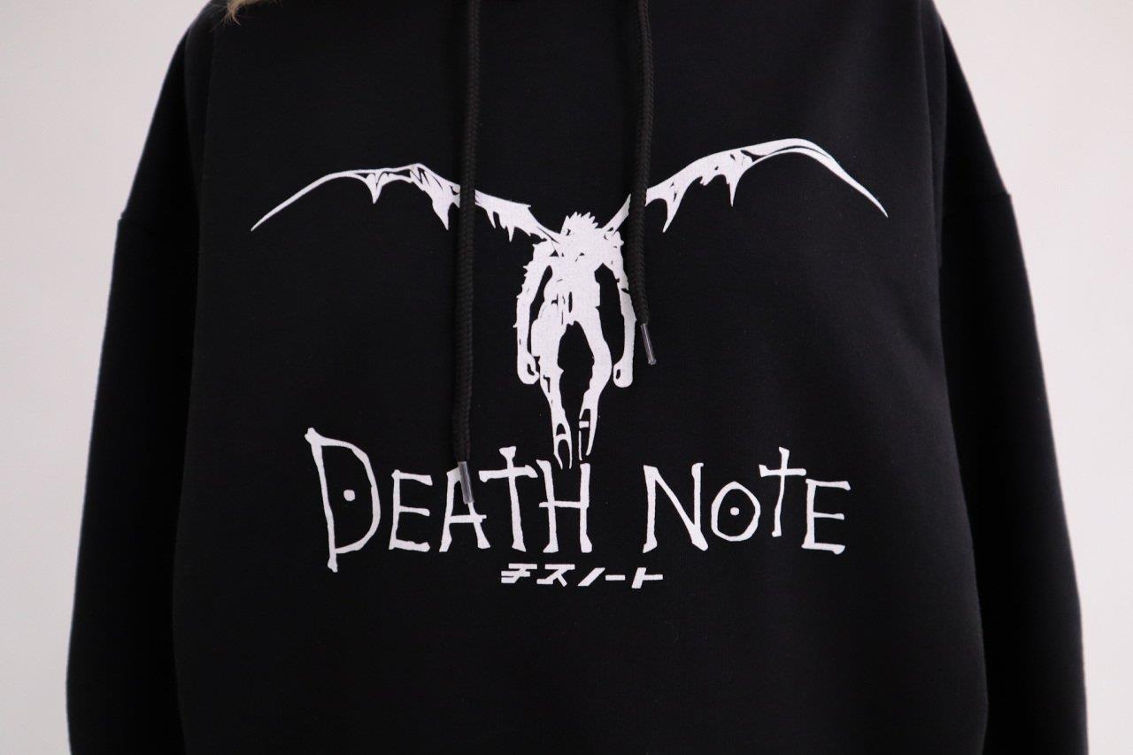 Siyah Kapüşonlu Anime Yaratık Death Note Sweatshirt