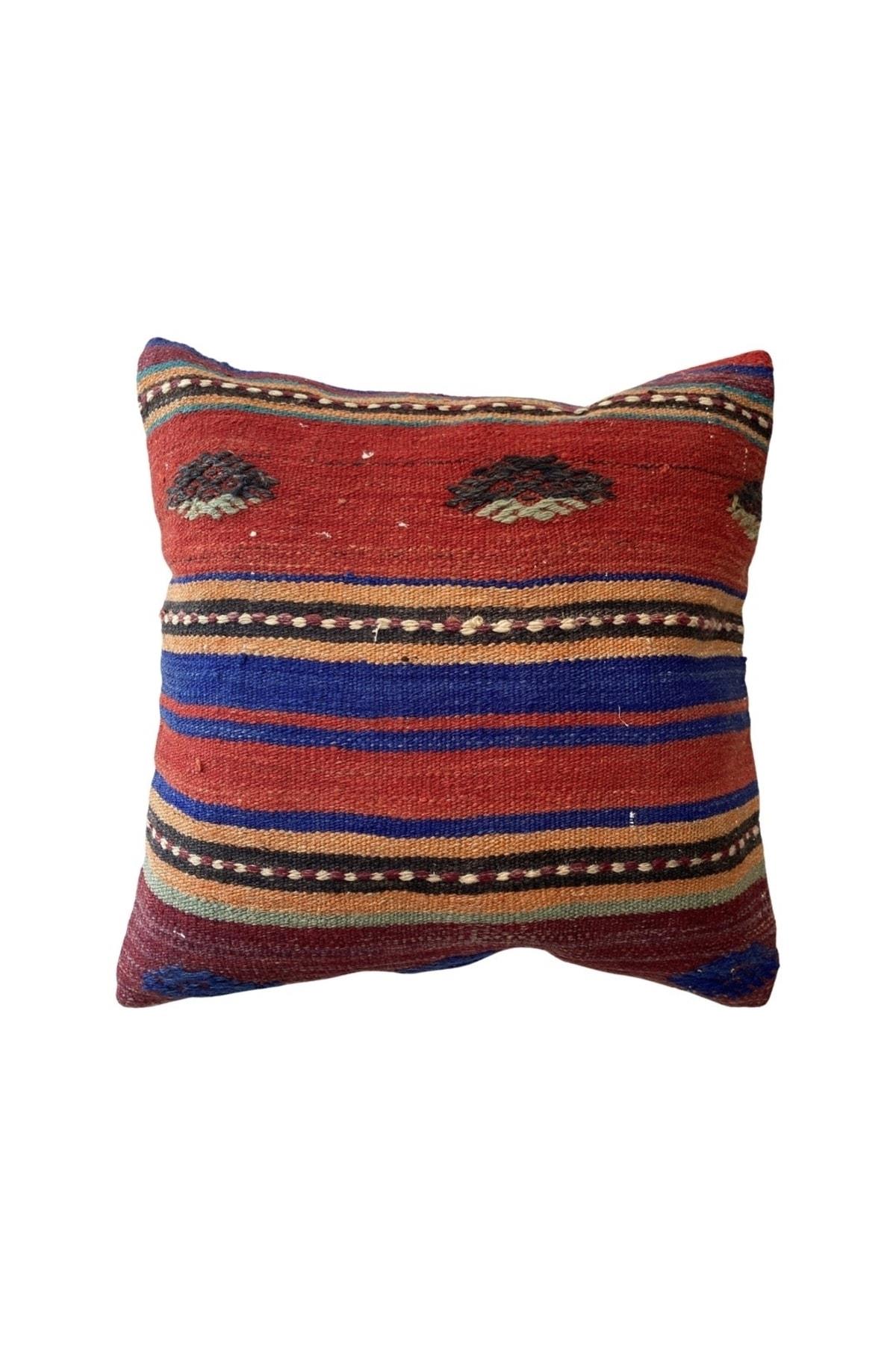 Anadolu Türk Kilimlerinden El Emeği Vintage Yastık Kılıfları 45x45 cm 15