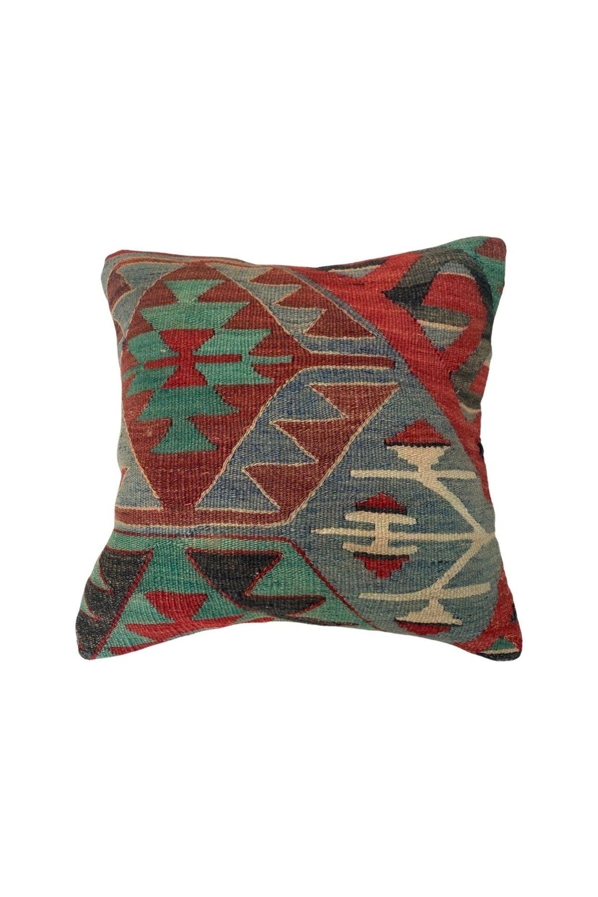 Anadolu Türk Kilimlerinden El Emeği Vintage Yastık Kılıfları 40x40 Cm 18