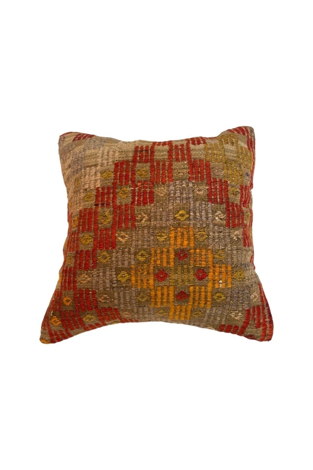 Anadolu Türk Kilimlerinden El Emeği Vintage Yastık Kılıfları 40x40 Cm 23