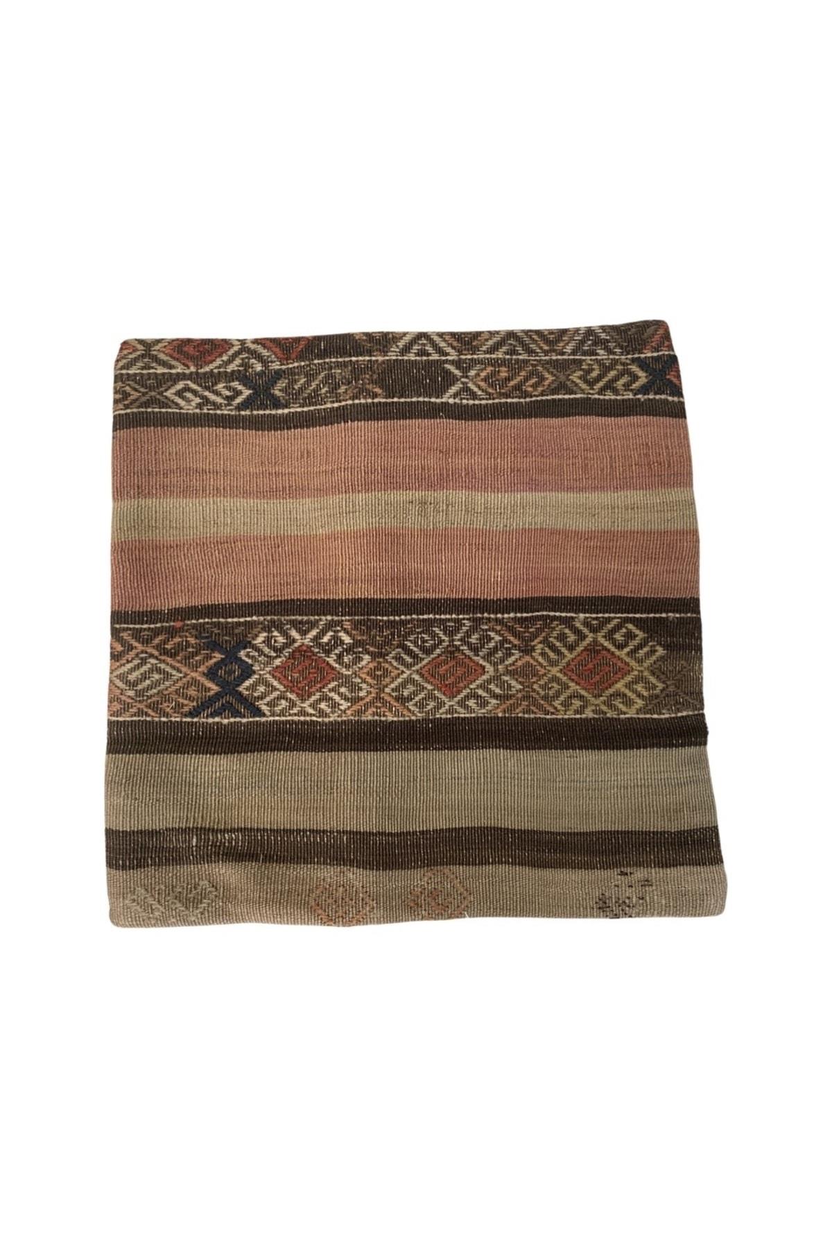 Anadolu Türk Kilimlerinden El Emeği Vintage Yastık Kılıfları 40x40 Cm 30