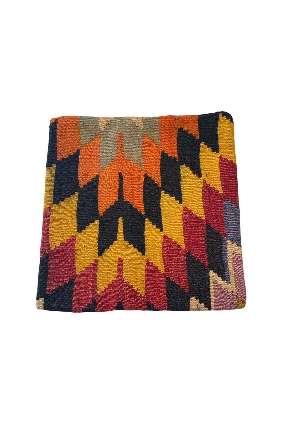 Anadolu Türk Kilimlerinden El Emeği Vintage Yastık Kılıfları 45x45 Cm 3