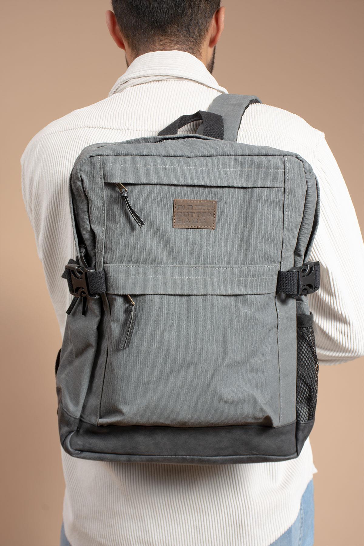 Kullanışlı Seyahat ve Taşıma Çantası Vintage Kanvas Yan Cepli Su Geçirmez Unisex Sırt Çantası