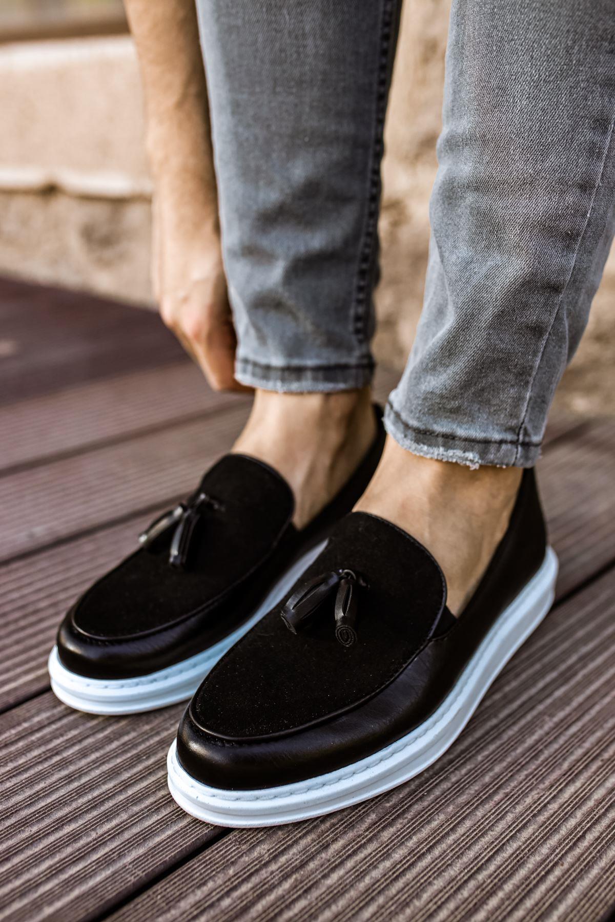 umitarafal CH002 CBT Loafer Pelle Erkek Ayakkabı SIYAH