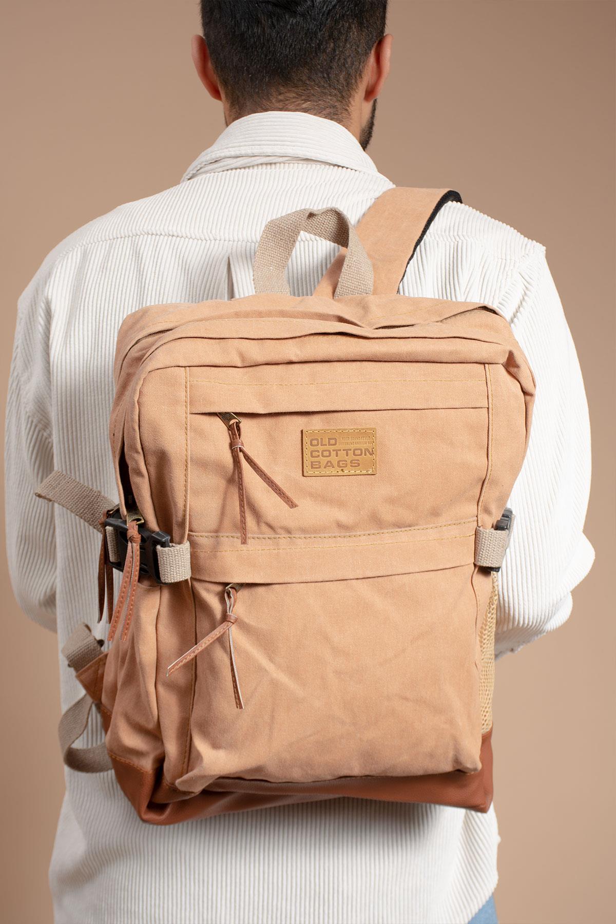 Kullanışlı Seyahat ve Taşıma Çantası Vintage Kanvas Yan Cepli Su Geçirmez Unisex Sırt Çantası