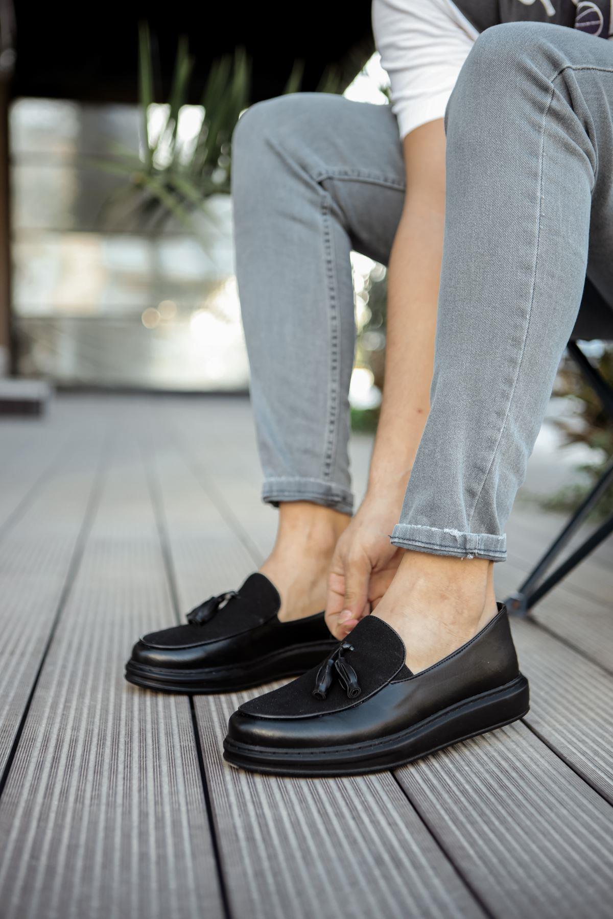 umitarafal CH002 CST Loafer Pelle Erkek Ayakkabı SIYAH