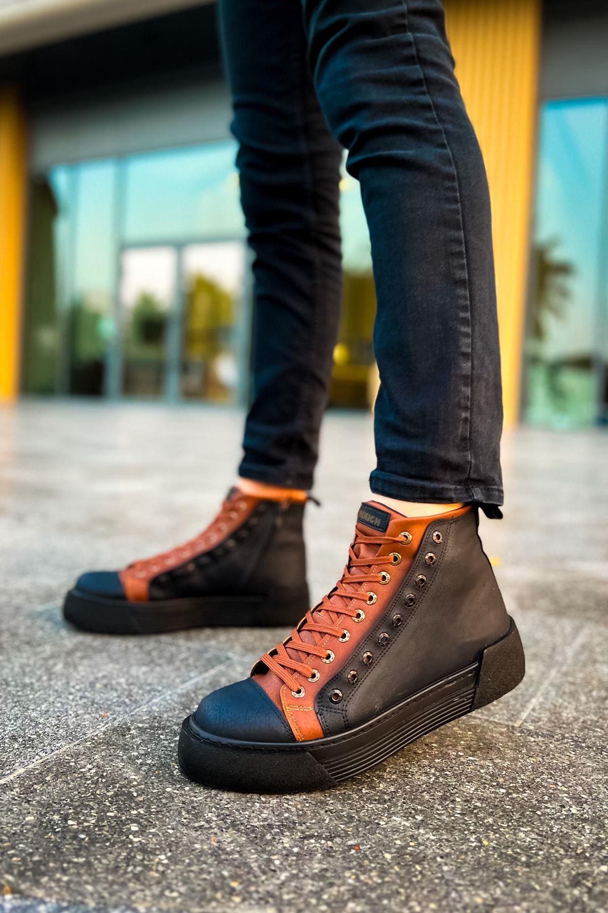 umitarafal CH167 GST Blazer Erkek Bot SIYAH/TABA