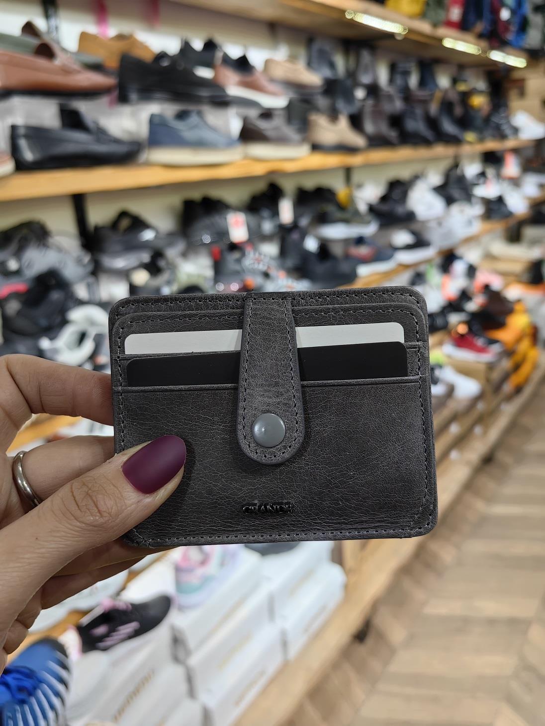 Unisex Hakiki Deri Çok Bölmeli El Yapımı Kartlık Cüzdan