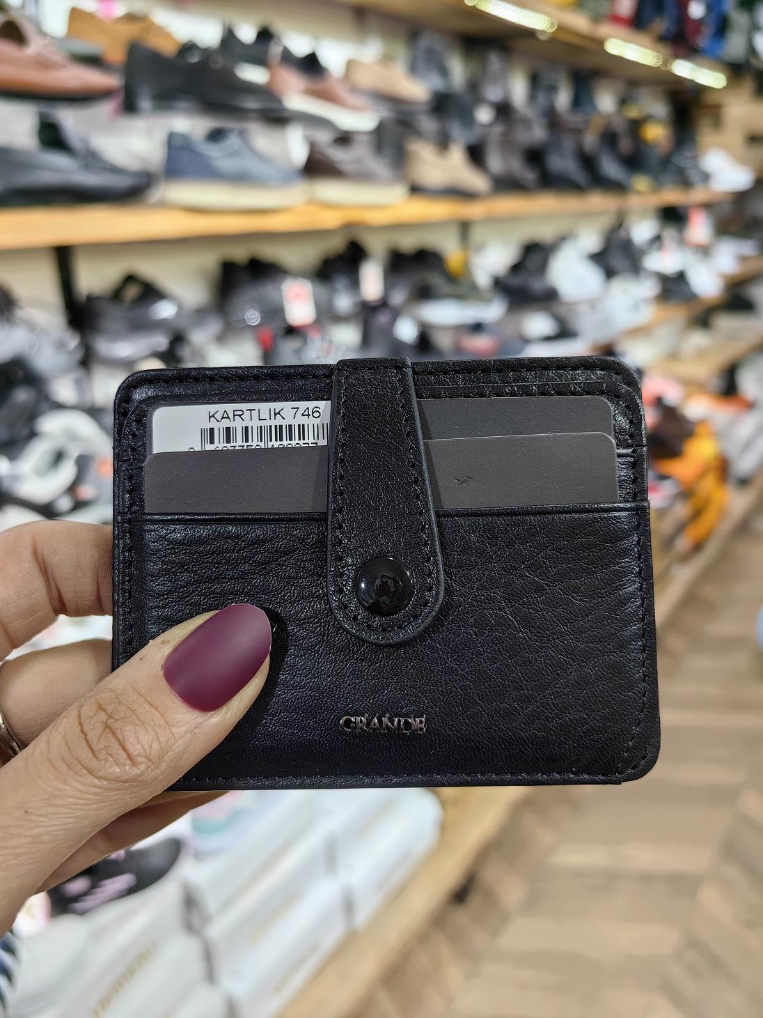 Unisex Hakiki Deri Çok Bölmeli El Yapımı Kartlık Cüzdan