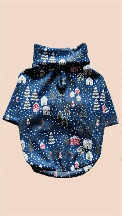 Winter Temalı Triko Köpek Kazağı