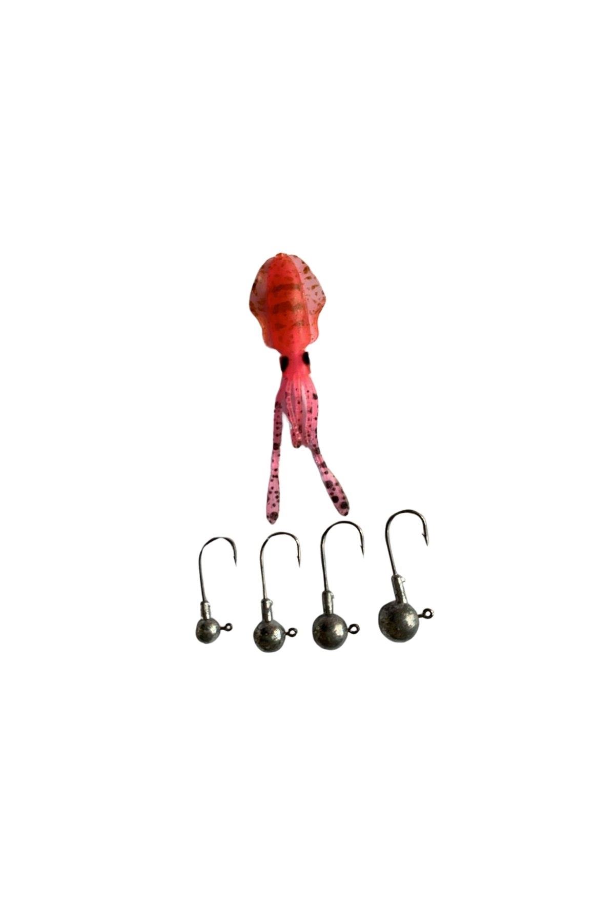 Aqua Salty Enzo Soft Swim Calamari 95mm + Jig Head