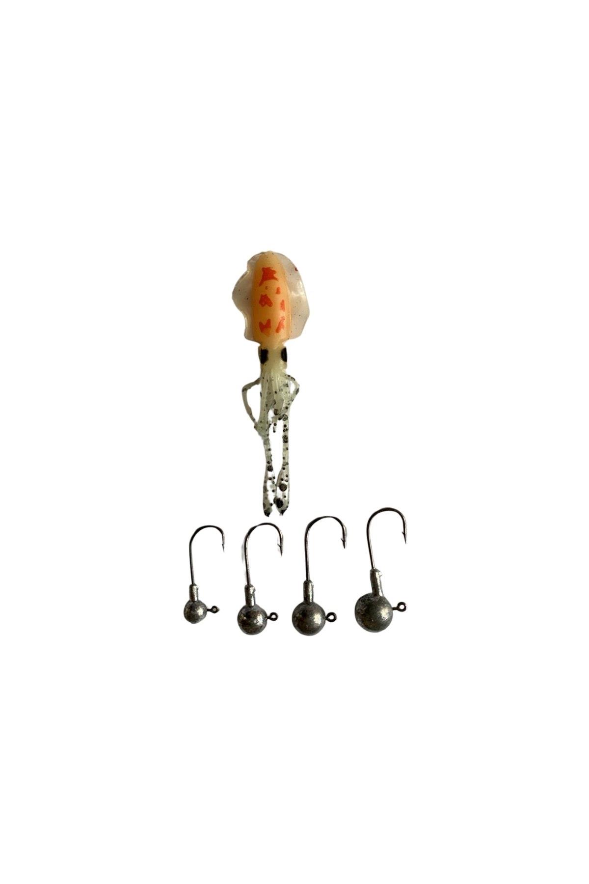 Aqua Salty Enzo Soft Swim Calamari 95mm + Jig Head