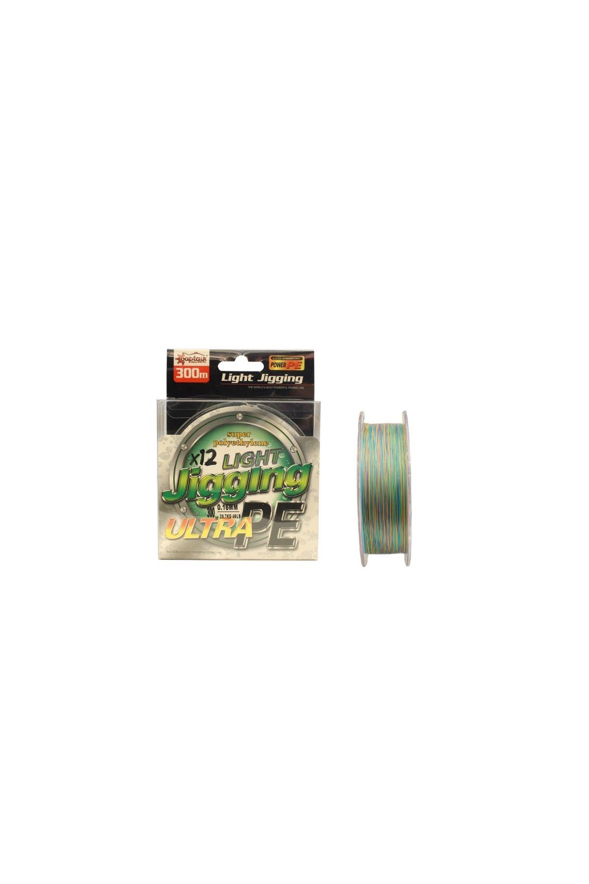 Captain Light Jigging 12X Ultra PE 12 Örgü Jig İpi 300mt Multi Color 0,18mm