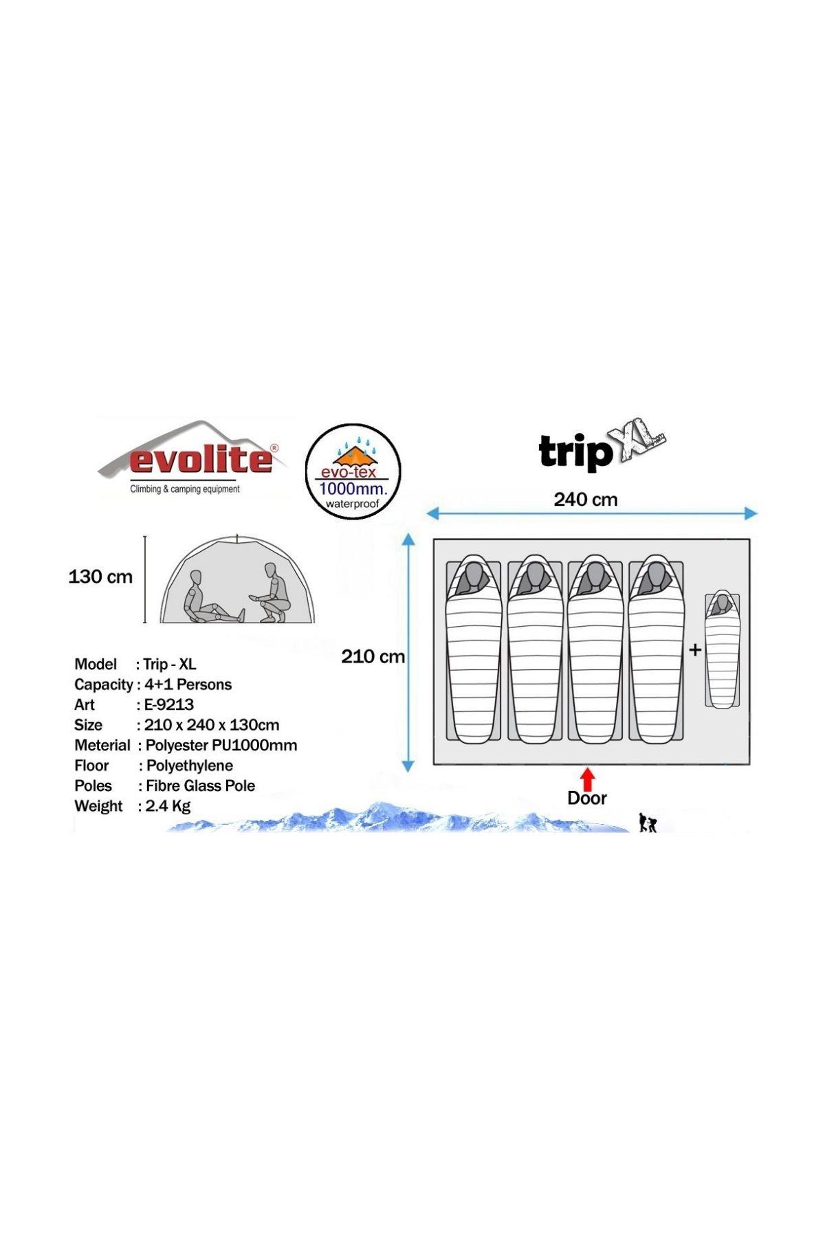 Evolite Trip XL Monodome 4+1 Kişilik Kamp Çadırı