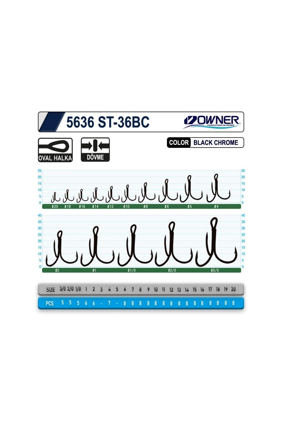 Owner 5636 St-36 Black Chrome Çarpma İğne 1/0