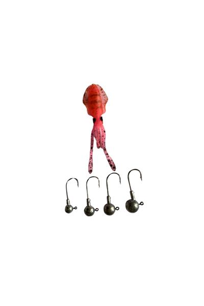 Aqua Salty Enzo Soft Swim Calamari 125mm + Jig Head
