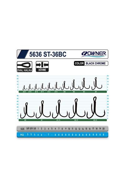 Owner 5636 St-36 Black Chrome Çarpma İğne 1/0