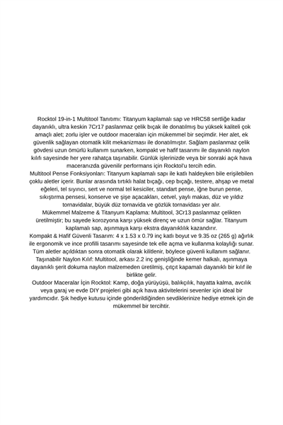 Rocktol Multitool 19 Fonksiyonlu Syh Kılıfta