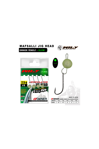 Wily Jig Head Mafsallı Glow 2,5 gr