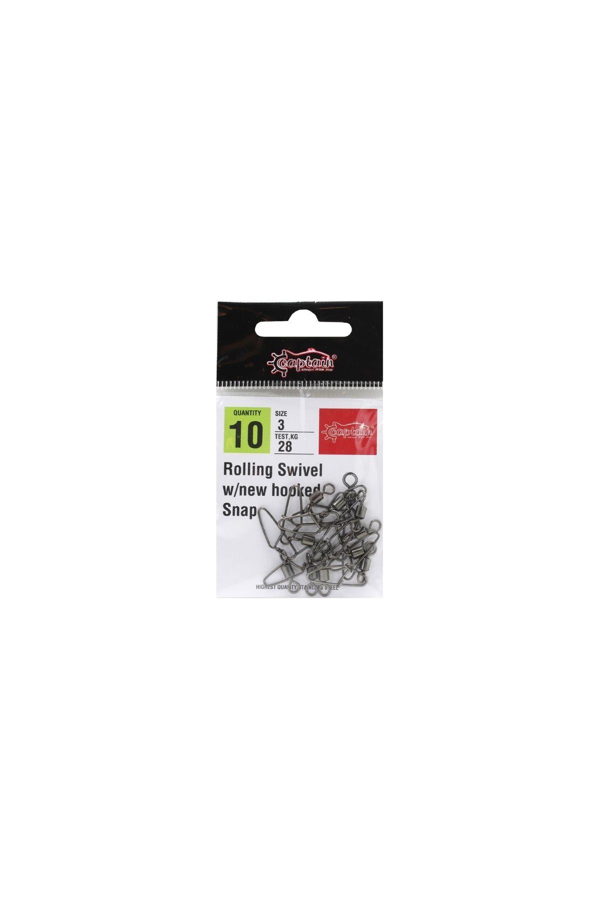 Captain 5033 New Hoked Klips 10'lu Paket Black Nikel No:3