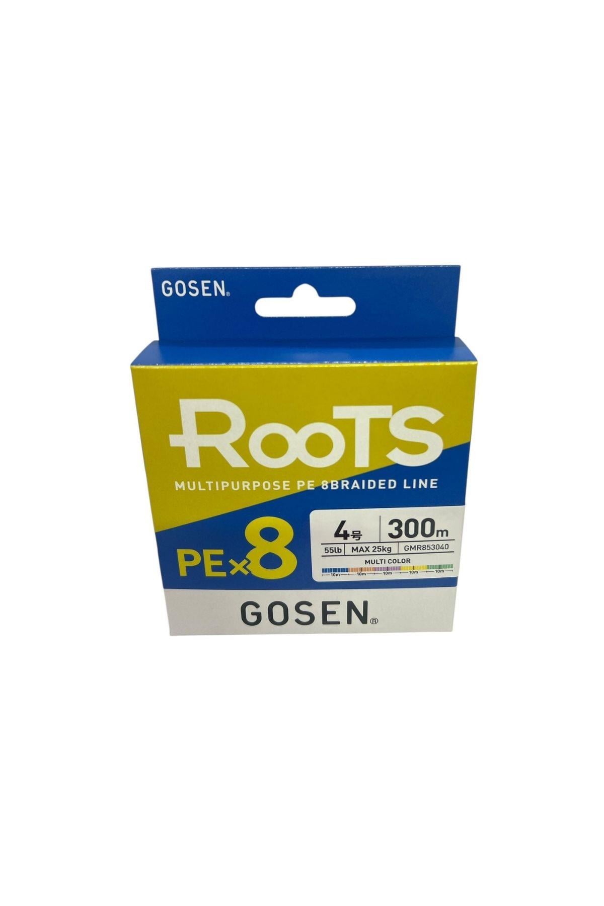 Gosen X8 Roots PE 8 Örgü Spin İp Misina 4.0 300mt Multi Color 0,382 mm