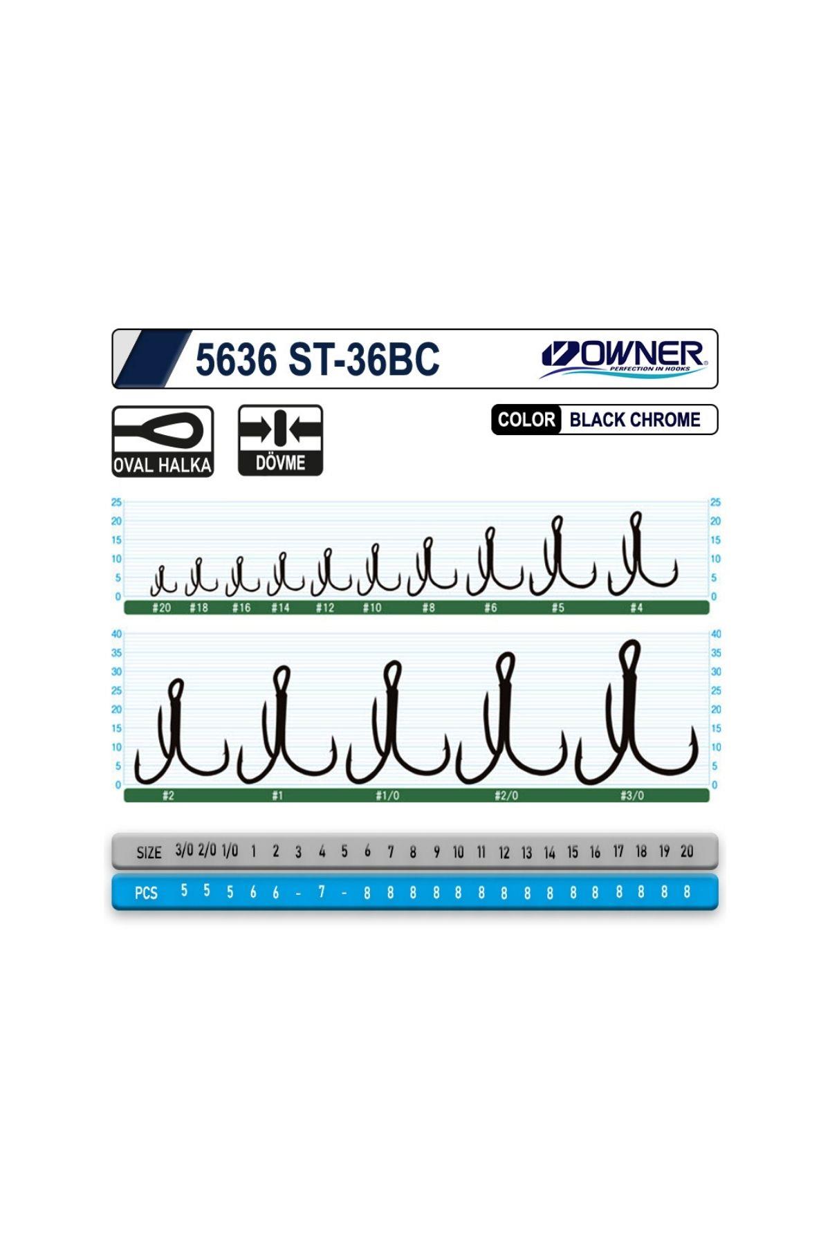 Owner 5636 St-36 Black Chrome Çarpma İğne 1/0