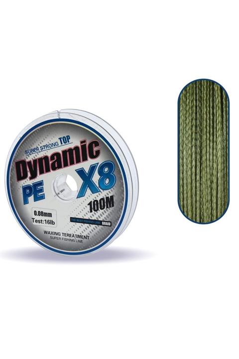 Captain Dynamic Soft PE 8 Örgü İp Misina 100mt Yeşil 0,16mm