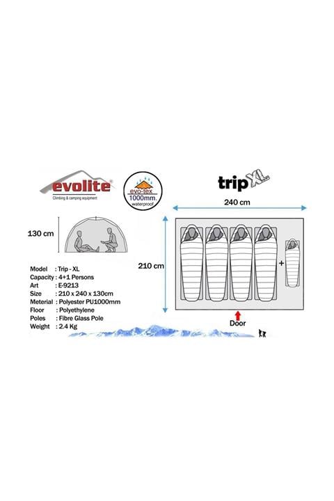 Evolite Trip XL Monodome 4+1 Kişilik Kamp Çadırı