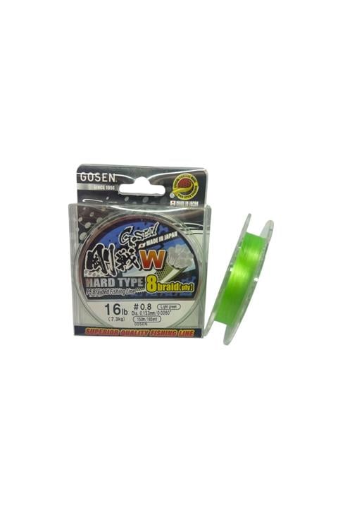 Gosen W8 Hard Type PE 8 Örgü Spin 0.8 İp Misina A.Yeşil 150mt