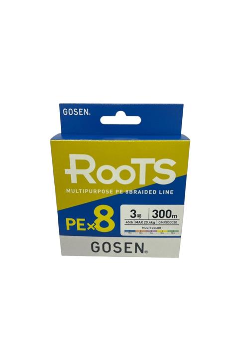 Gosen X8 Roots PE 8 Örgü Spin İp Misina 3.0 300mt Multi Color 0,312 mm