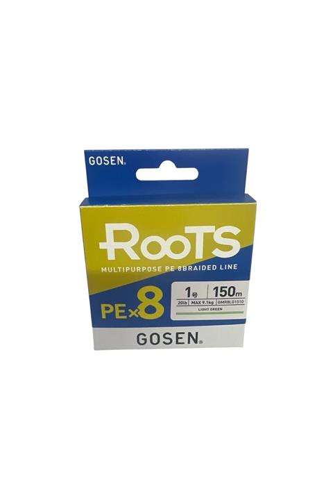 Gosen X8 Roots PE 8 Örgü Spin İp Misina 1.0 150mt A.Yeşil 0.171 mm