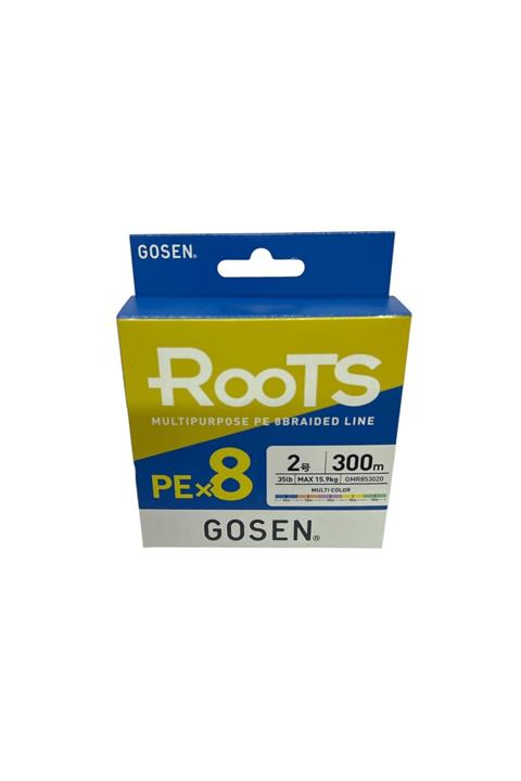 Gosen X8 Roots PE 8 Örgü Spin İp Misina 2.0 300mt Multi Color 0,242 mm