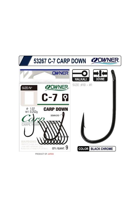 Owner 53267 C-7 Carp Down Black Chrome Sazan İğnesi
