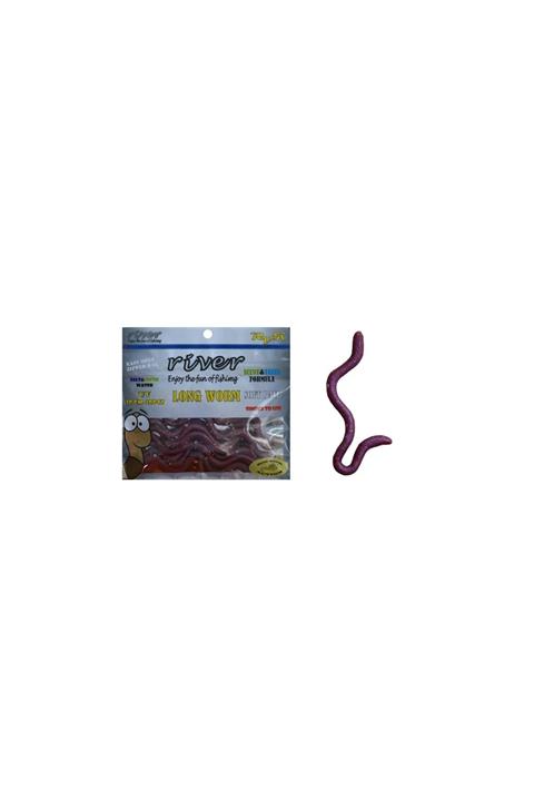 River Long Worm 10 cm  Bloodey 10P