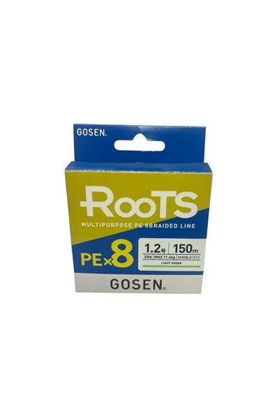 Gosen X8 Roots PE 8 Örgü Spin İp Misina 1.2 150mt A.Yeşil 0.187 mm